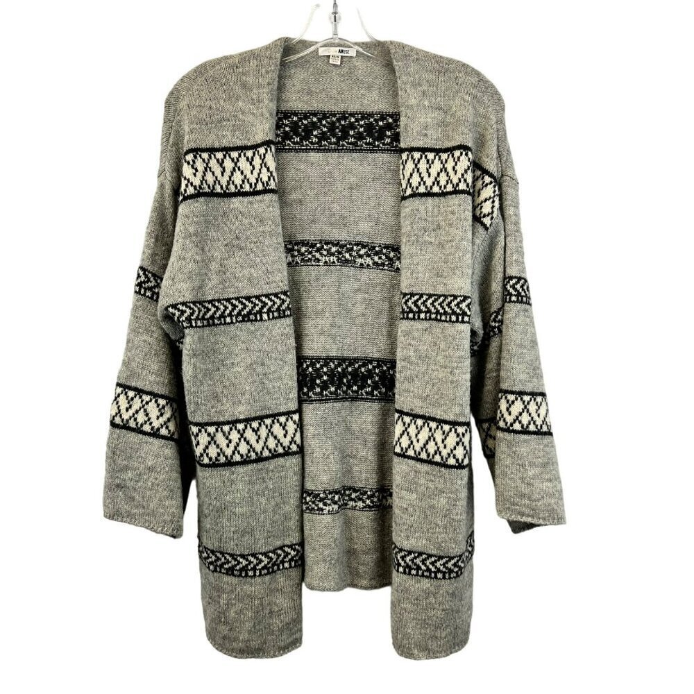Amuse Society Women’s Open Front Above Wrist Sleeve Cardigan Striped XS/S